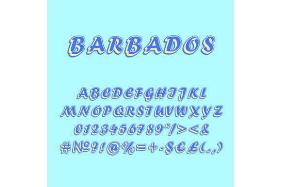 Barbados Vintage 3d Vector Alphabet Set for Retro Designs