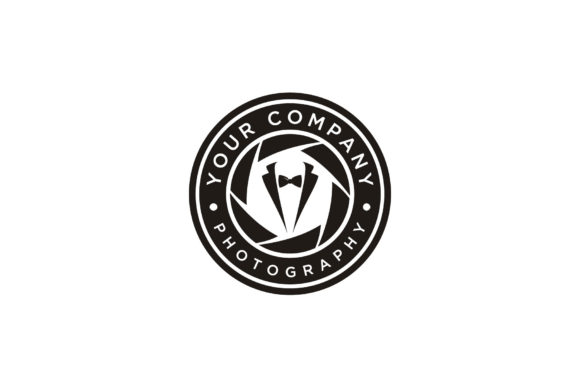 Bow Tie Shutter Aperture Lens Photo Logo: A Premium Vector Asset