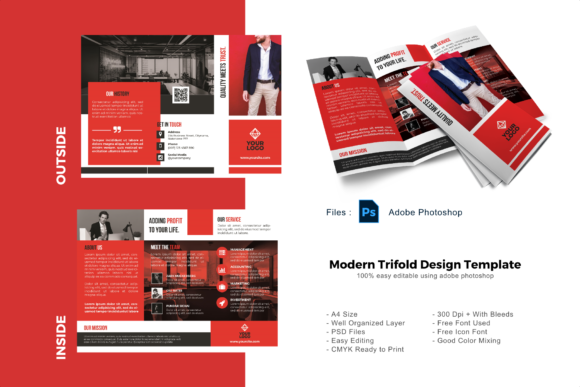 Business Modern Trifold Brochure Templat