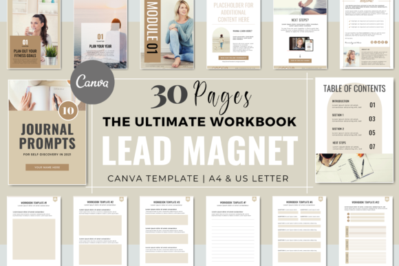 Canva Lead Magnet Workbook - Beige Color