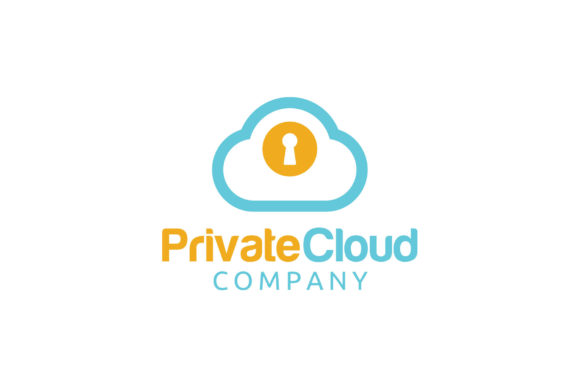 Cloud Keyhole Secure Private Upload Logo Design Assets