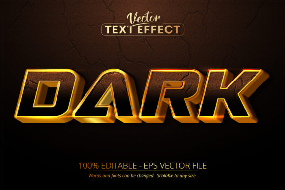 Dark Text, Shiny Gold Style Text Effect