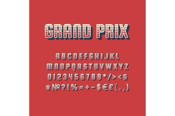 Grand Prix Vintage Vector Alphabet Set
