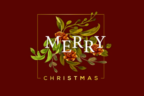 Happy Merry Christmas with Floral Designs