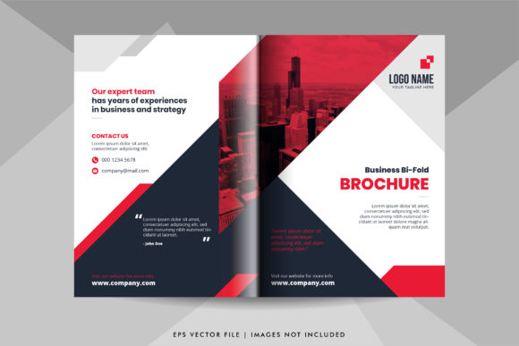 Red and Black Business Bifold Brochure