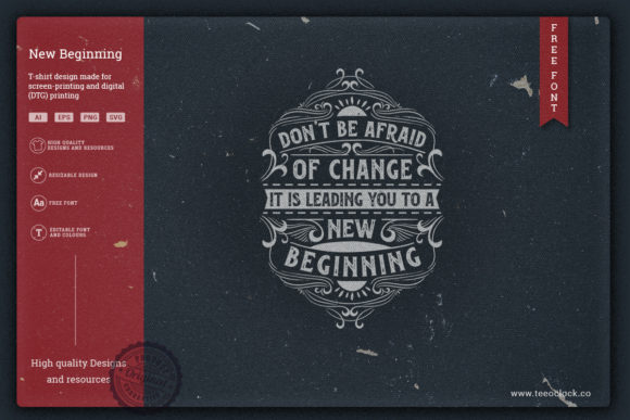 T-Shirt Design - New Beginning: A Symbol of Change and Growth in a Dynamic World