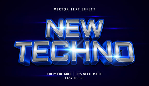 Text Effect - New Techno Text Style for Adobe Illustrator