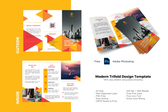 Traingle Trifold Brochure Template